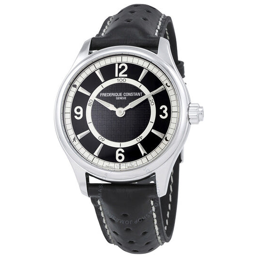 Frederique Constant, Horological Smartwatch Black Leather Smart Watch