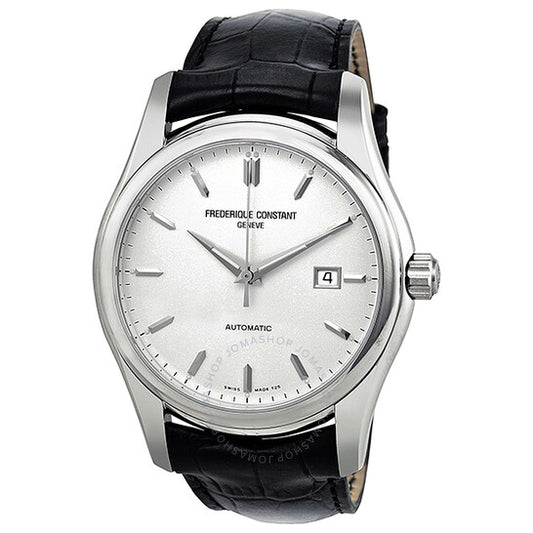 Frederique Constant, Index Automatic Silver Dial Black Leather Men's Watch 303S6B6