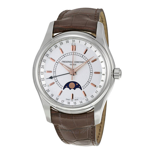 Frederique Constant, Index Moon Phase Silver Dial Stainless Steel Men's Watch 330V6B6