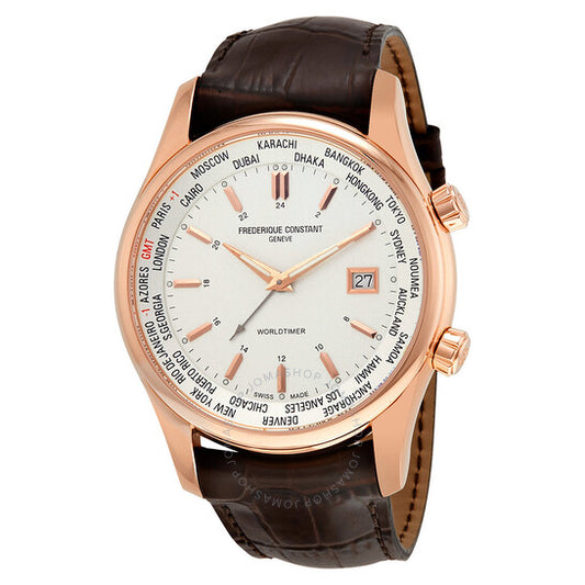 Frederique Constant, Index Worldtimer Silver Dial Men's Watch