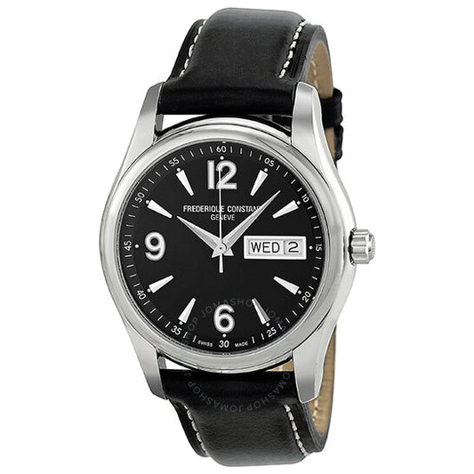 Frederique Constant, Junior Black Dial Stainless Steel Black Leather Juniors Watch 242B4B26