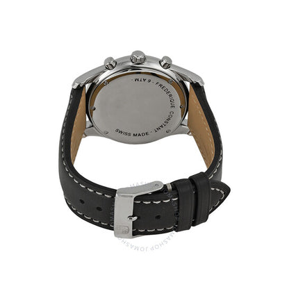 Frederique Constant, Junior Chronograph Black Dial Leather Men's Watch