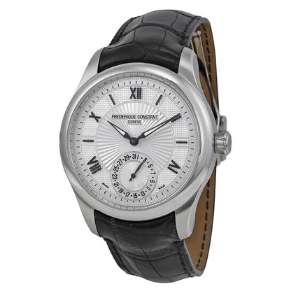 Frederique Constant, Maxi Manufacture Silver Guilloche Leather Men's Watch