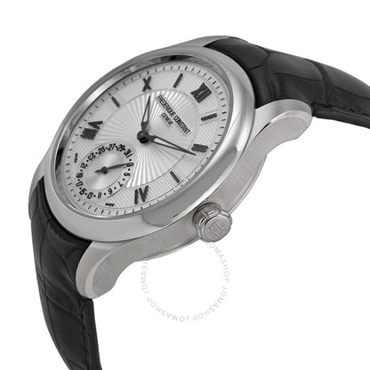 Frederique Constant, Maxi Manufacture Silver Guilloche Leather Men's Watch