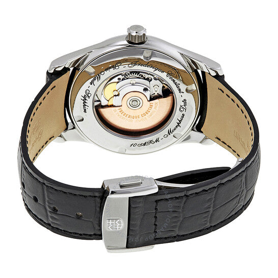 Frederique Constant, Moontimer Black Dial Stainless Steel Men's Watch