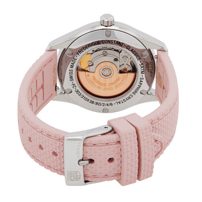 Frederique Constant, Pink Ribbon Automatic Diamond Silver Dial Ladies Watch
