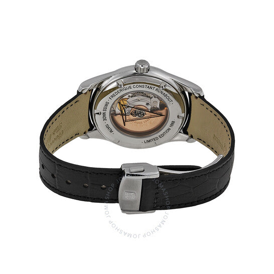 Frederique Constant, Runabout Moonphase White Dial Black Leather Men's Watch