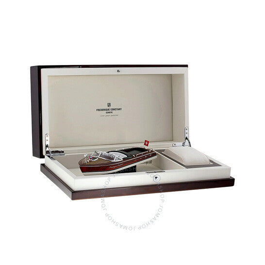 Frederique Constant, Runabout Moonphase White Dial Black Leather Men's Watch