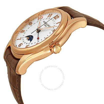 ساعة فريدريك كونستانت ران أباوت للرجال، مينا بيضاء، مطلية بالذهب الوردي