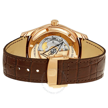 ساعة فريدريك كونستانت ران أباوت للرجال، مينا بيضاء، مطلية بالذهب الوردي