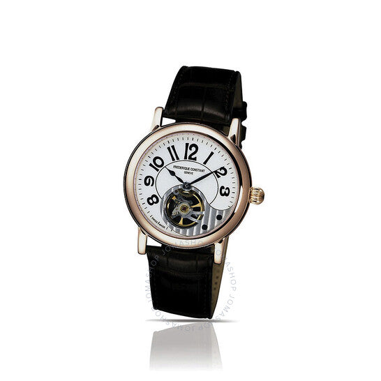 Frederique Constant, Silver Dial Black Leather Men's Watch