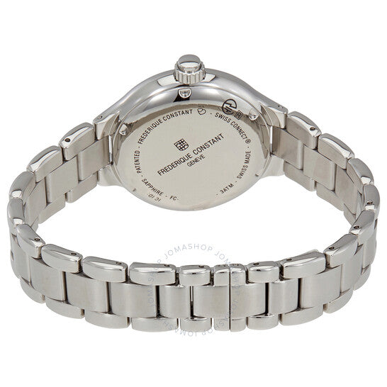 ساعة فريدريك كونستانت النسائية الذكية ذات الميناء الفضي
