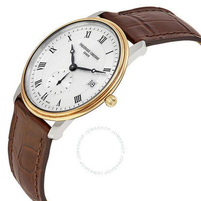 Frederique Constant, Slim Line Quartz Silver Guilloche Gold-Plated Men's Watch
