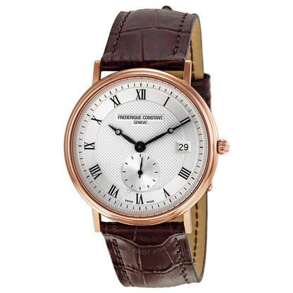 Frederique Constant, Slim Line Rose Gold Brown Leather Men's Watch