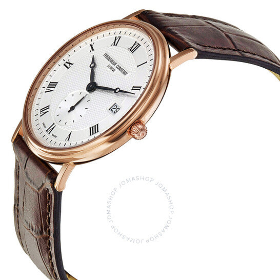 Frederique Constant, Slim Line Rose Gold Brown Leather Men's Watch