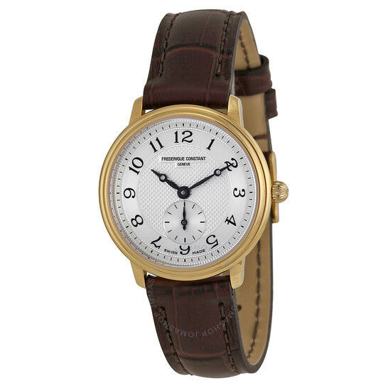 Frederique Constant, Slim Line Silver Dial Gold-plated Ladies Watch 235AS1S5