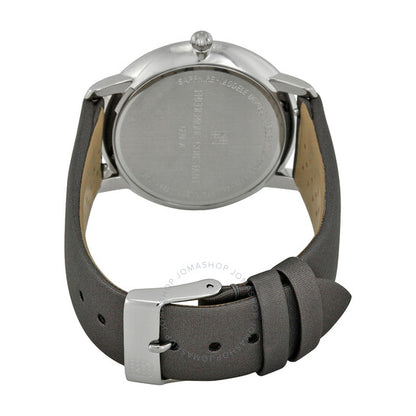 ساعة فريدريك كونستانت، رفيعة الخط، فضية اللون، بميناء جيلوشيه للسيدات