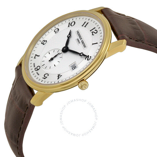 Frederique Constant, Slim Line Silver Guilloche Gold-Plated Men's Watch 245AS4S5