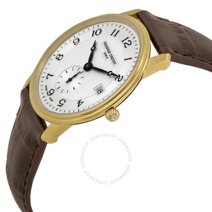 Frederique Constant, Slim Line Silver Guilloche Gold-Plated Men's Watch 245AS4S5