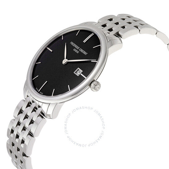Frederique Constant, Slimline Automatic Black Dial Stainless Steel Men's Watch