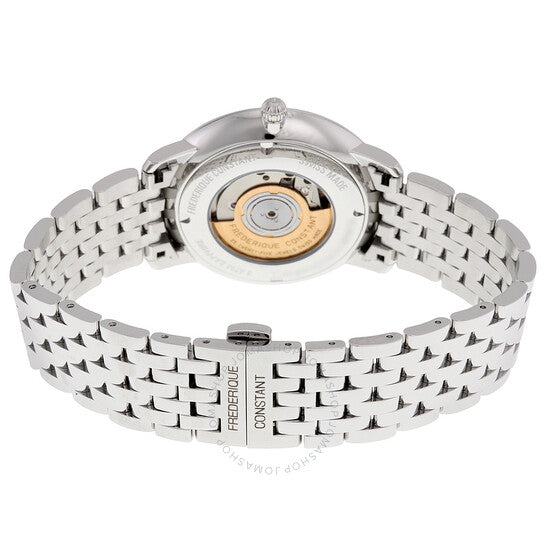 Frederique Constant, Slimline Automatic Black Dial Stainless Steel Men's Watch