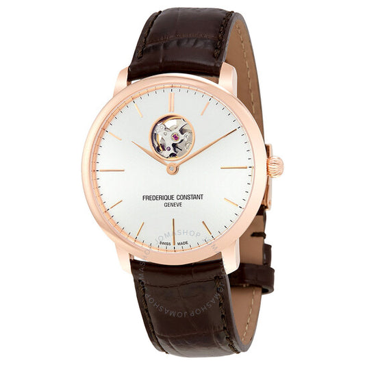 ساعة فريدريك كونستانت، سليملاين أوتوماتيكية بقرص فضي للرجال، 312V4S4
