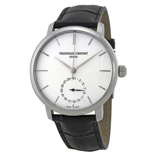 Frederique Constant, Slimline Automatic Silver Dial Black Leather Men's Watch