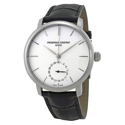 Frederique Constant, Slimline Automatic Silver Dial Black Leather Men's Watch
