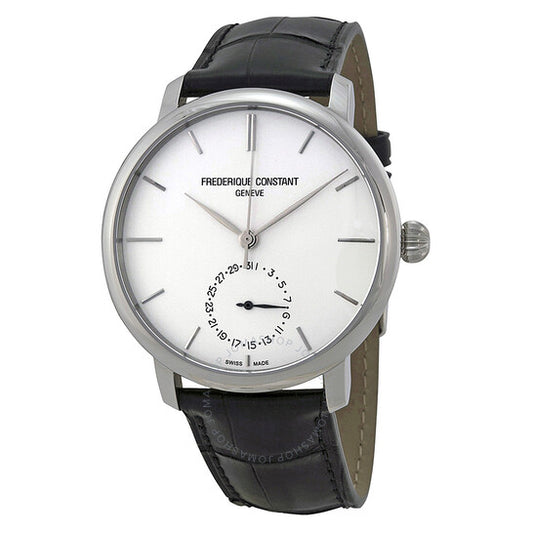Frederique Constant, Slimline Automatic Silver Dial Black Leather Men's Watch