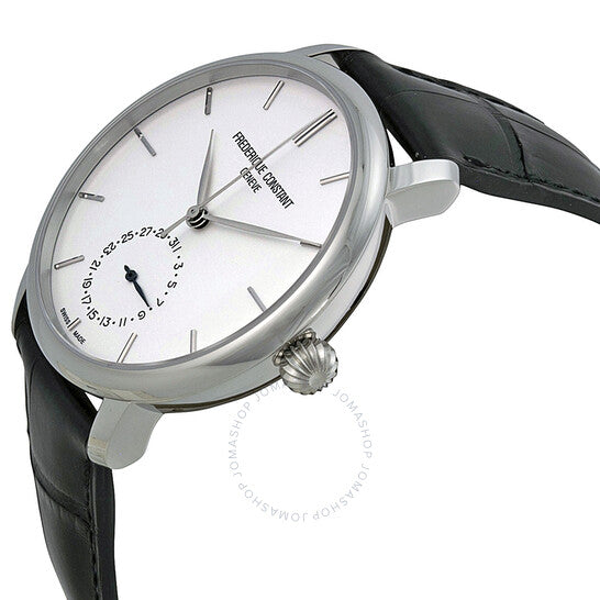 Frederique Constant, Slimline Automatic Silver Dial Black Leather Men's Watch