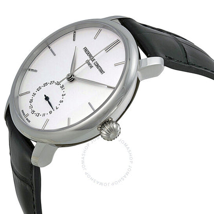 Frederique Constant, Slimline Automatic Silver Dial Black Leather Men's Watch