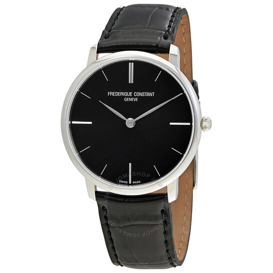 Frederique Constant, Slimline Black Dial Men's Watch