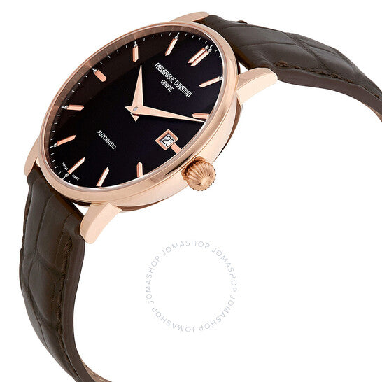 ساعة فريدريك كونستانت سليملاين أوتوماتيكية للرجال بمينا شوكولاتة