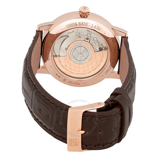 ساعة فريدريك كونستانت سليملاين أوتوماتيكية للرجال بمينا شوكولاتة