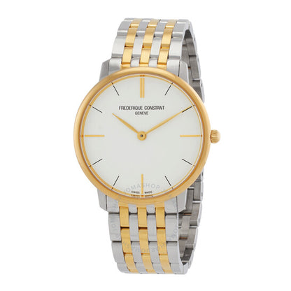 Frederique Constant, Slimline Gents Quartz White Dial Watch
