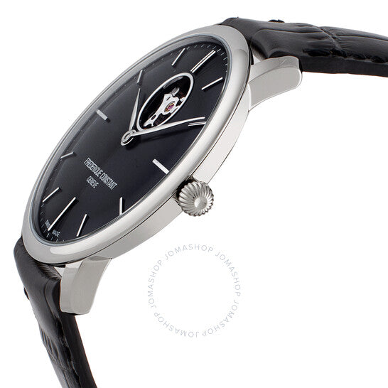 Frederique Constant, Slimline Heart Beat Automatic Black Dial Men's Watch