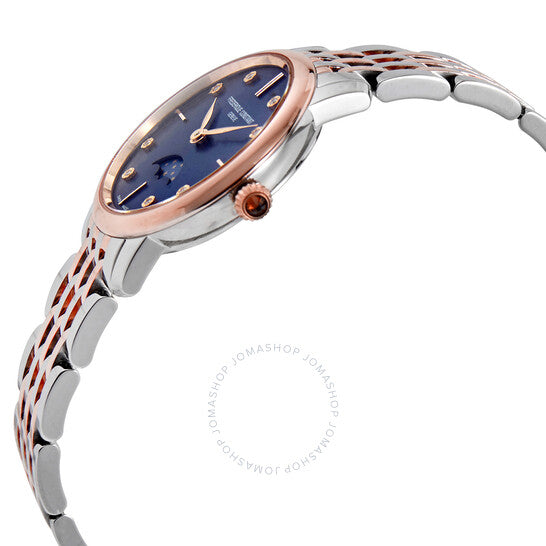 Frederique Constant, Slimline Moon Phase Diamond Blue Dial Ladies Watch