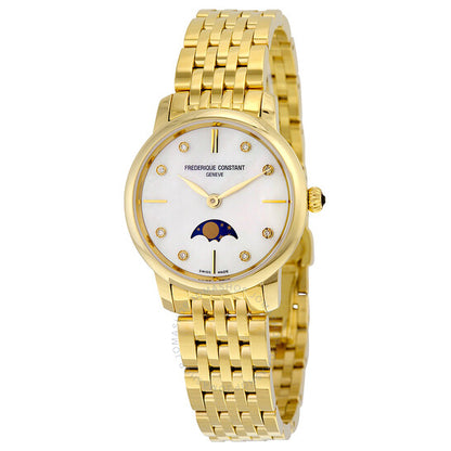 Frederique Constant, Slimline Moonphase Mother of Pearl Dial Ladies Watch