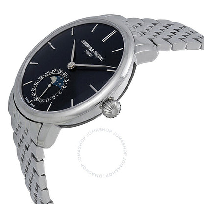 Frederique Constant, Slimline Moonphase Navy Blue Dial Steel Men's Watch
