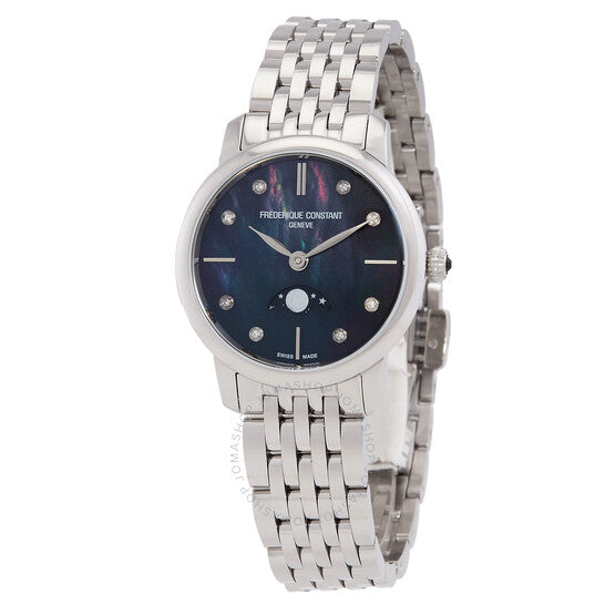 Frederique Constant, Slimline Moonphase Quartz Diamond Ladies Watch