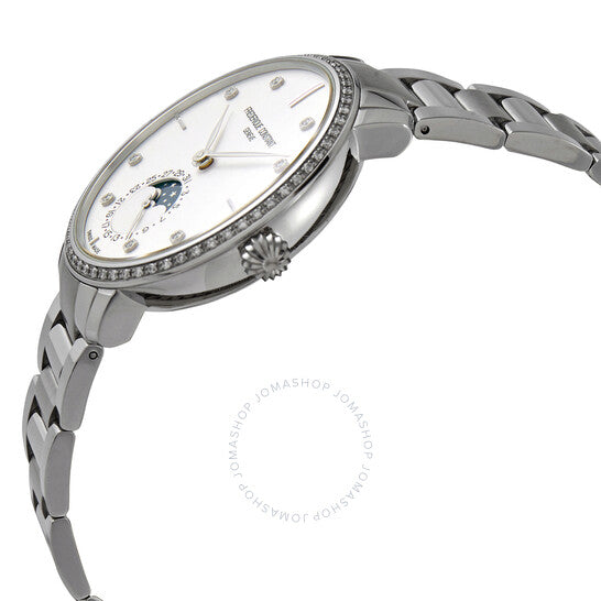Frederique Constant, Slimline Moonphase Silver Diamond Dial Automatic Men's Watch