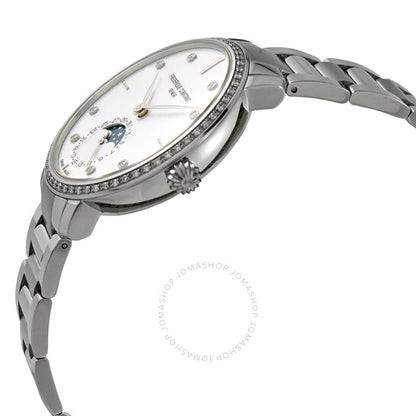 Frederique Constant, Slimline Moonphase Silver Diamond Dial Automatic Men's Watch