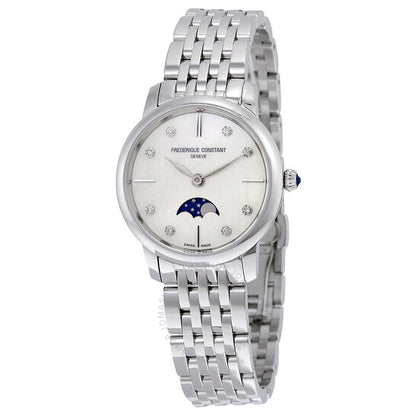Frederique Constant, Slimline Mother of Pearl Dial Diamond Ladies Watch