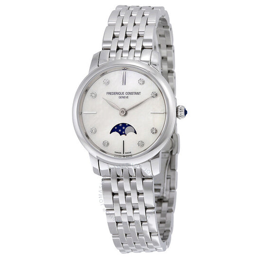 Frederique Constant, Slimline Mother of Pearl Dial Diamond Ladies Watch