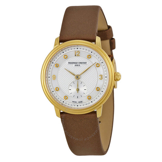 Frederique Constant, Slimline Mother of Pearl Dial Gold-plated Ladies Watch