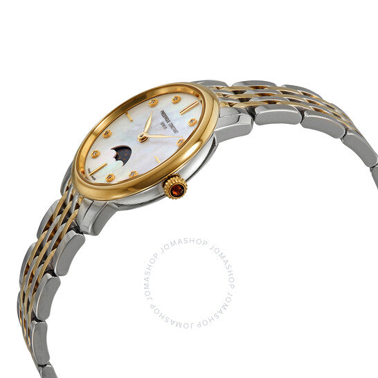 Frederique Constant, Slimline Mother of Pearl Diamond Dial Ladies Watch