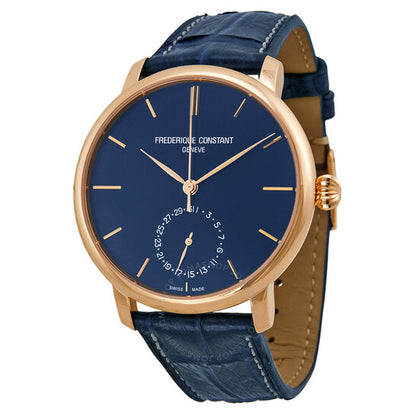 Frederique Constant, Slimline Navy Dial Navy Leather Men's Watch