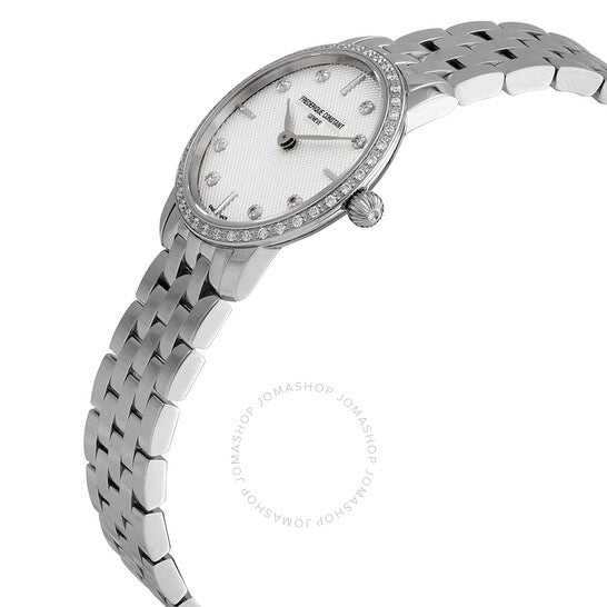 Frederique Constant, Slimline Quartz Diamond White Dial Ladies Watch