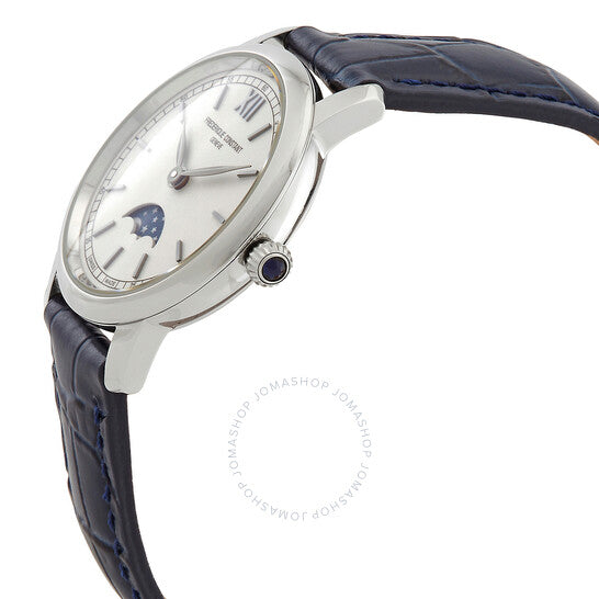 Frederique Constant, Slimline Quartz Moon Phase Silver Dial Ladies Watch