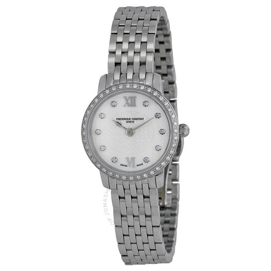 Frederique Constant, Stainless Steel Slim Line Diamond Ladies Watch 200WHDSD6B